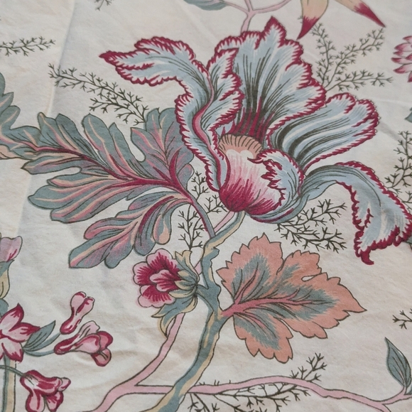 Pottery Barn Full/Queen Duvet Cover Palampore Jacobean Cream Red Preppy Cottage - Picture 5 of 11